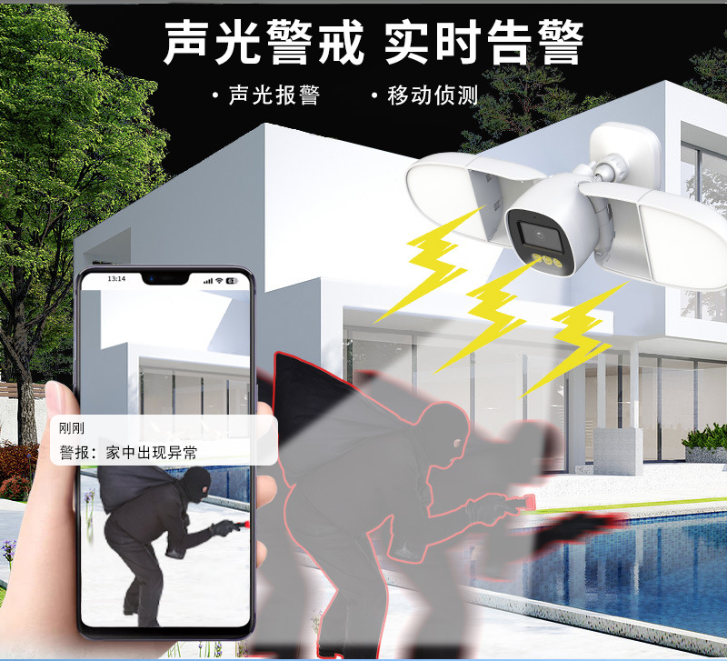 Home Security Flood Lights - Vollfarbige 4MP iCsee APP Flutlicht-IP-Kamera für