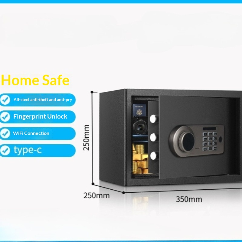 Home Security Box - Elektronischer Passwort-Safe, 25 cm, Mini-Safe für